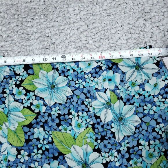 Sag Harbor Green Blue Floral Fit and Flare Flouncy Hem Skirt Size 22W - Picture 6 of 7